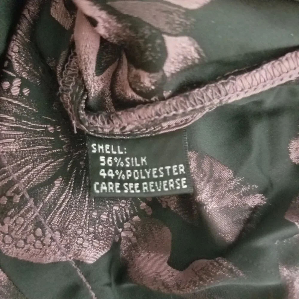 Carmen Marc Valvo Women's Top Faux Wrap V-Neck Silk Blend Long Sleeve Size 4 - Picture 7 of 7